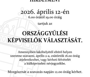 2026. évi ORSZÁGGYŰLÉSI VÁLASZTÁS